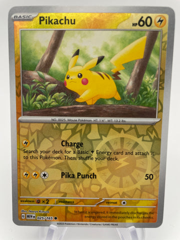 Pikachu MEWen 025/165 Reverse Holo RH