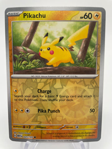 Pikachu MEWen 025/165 RH Reverse Holo Cosmos Costco Exclusive