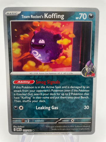 Team Rocket's Koffing 125/182 Reverse Holo RH