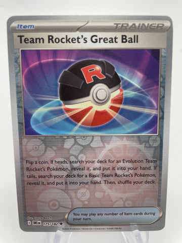 Team Rocket's Great Ball 175/182 Reverse Holo RH