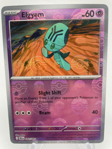 Elgyem BLKen 040/086 Reverse Holo RH Poke Ball