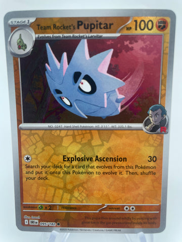 Team Rocket's Pupitar DRIen 095/182 Reverse Holo RH
