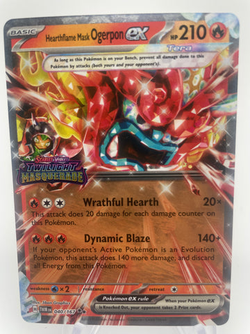 Hearthflame Mask Ogerpon ex TWMen 040/167 Twilight Masquerade Stamp
