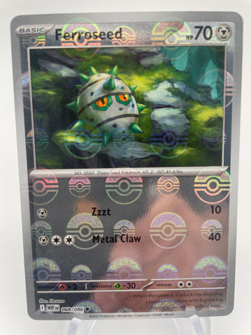 Ferroseed WHTen 068/086 Reverse Holo RH Pokeball
