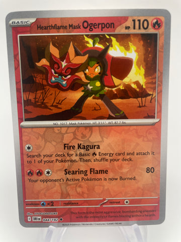 Hearthflame Mask Ogerpon DRIen 044/182 Reverse Holo RH