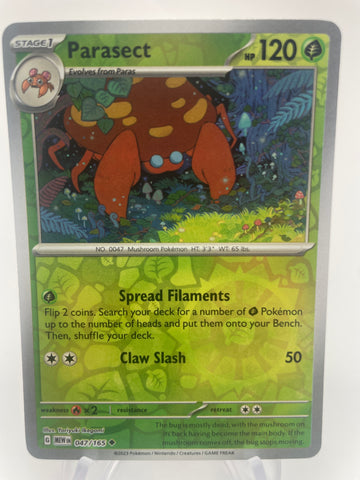 Parasect MEWen 047/165 RH Reverse Holo