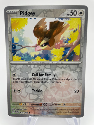 Pidgey MEWen 016/165 RH Reverse Holo