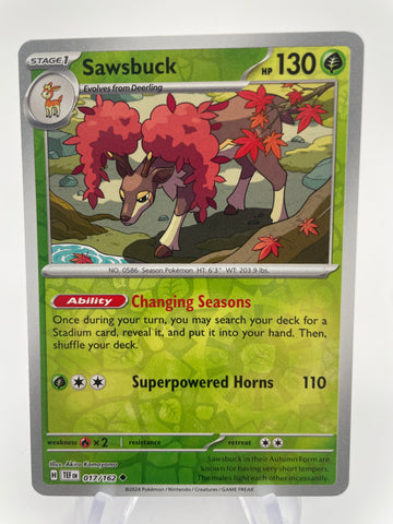 Sawsbuck TEFen 017/162 Reverse Holo RH